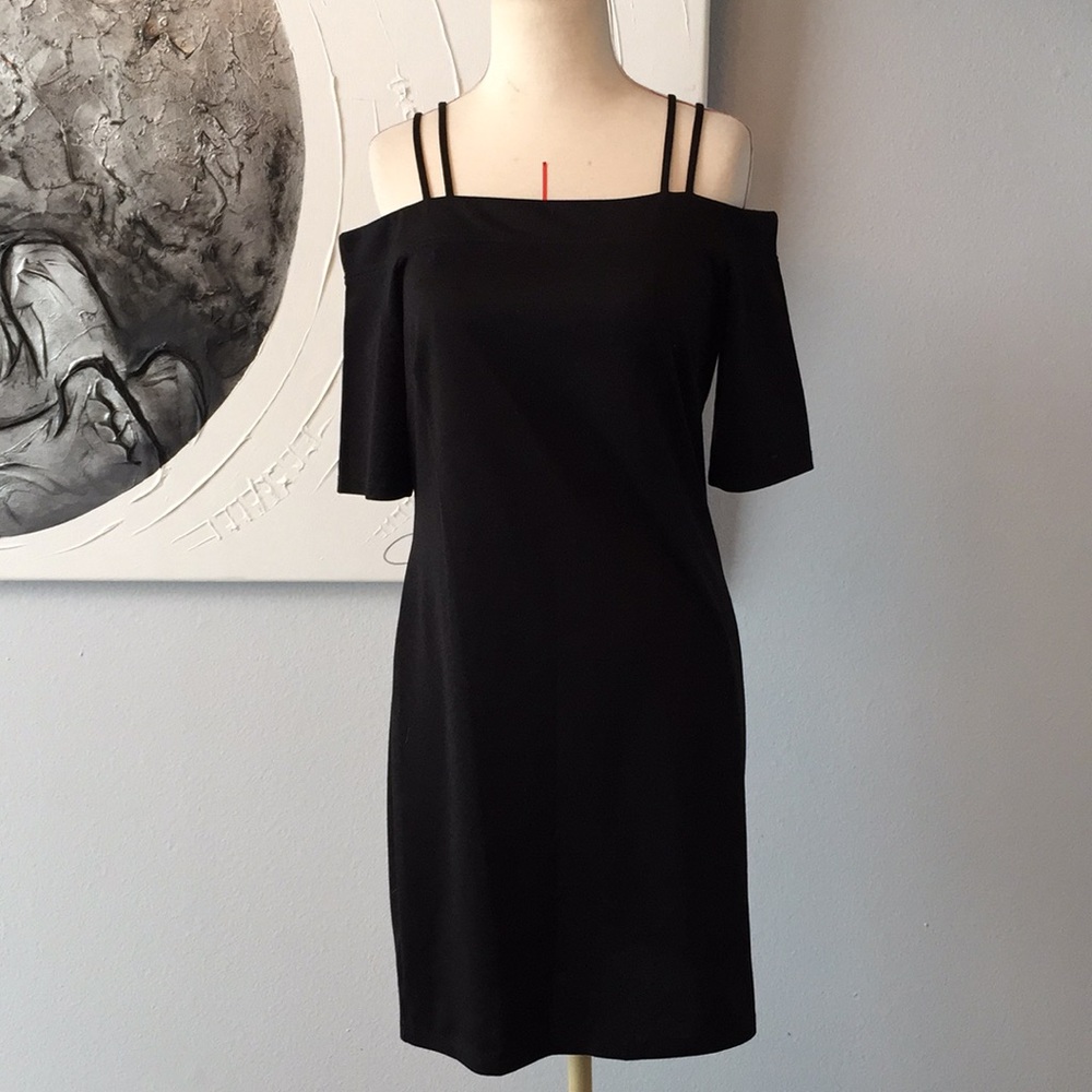H&M Black Double Strap Off The Shoulder Dress